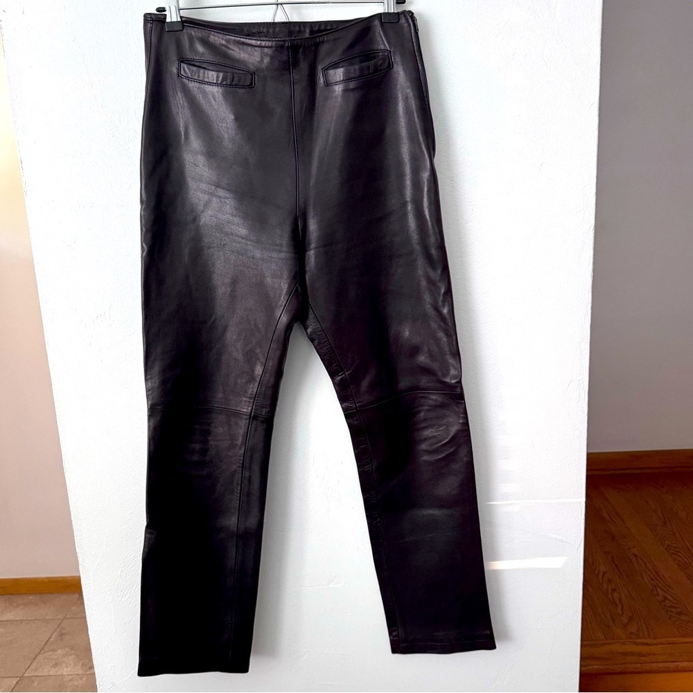 Planete 2000 womans (Flawed) dark brown leather pants Size 8